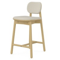 Стул полубарный с обивкой saga, рогожка, бежевый (76419)