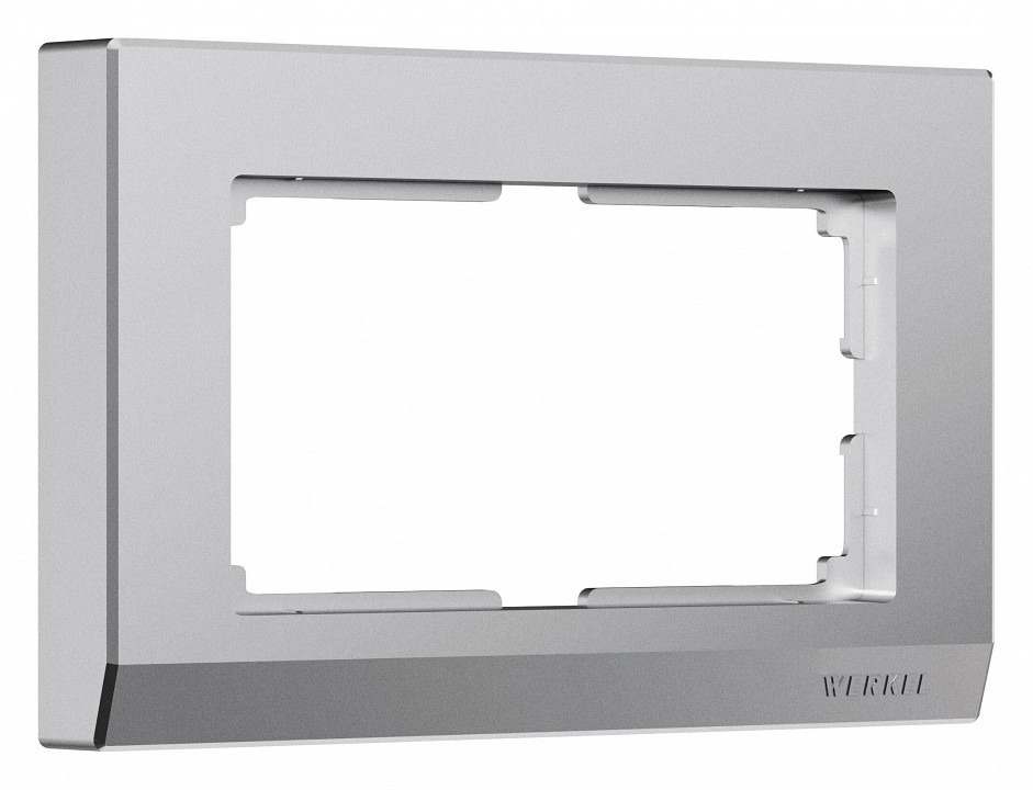 Фото Рамка для двойной розетки Werkel Stark (серебряный матовый) W0081865 WRK_a063458 - интернет-магазин МегаТерем в Москве