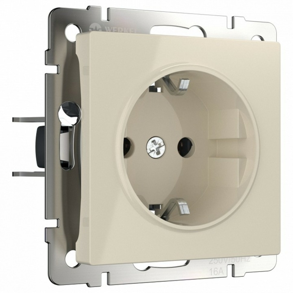 Фото Розетка с заземлением, без рамки Werkel слоновая кость W1171303 WRK_a051478 - интернет-магазин МегаТерем в Москве