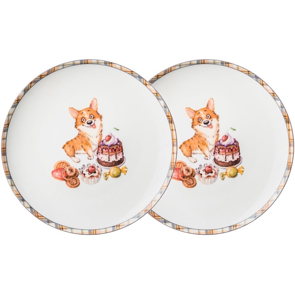 Фото Набор тарелок закусочных lefard  лучшие друзья 2 шт. 20,5 см (415-2181)  - интернет-магазин МегаТерем в Москве