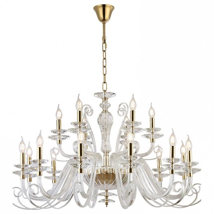 Фото Подвесная люстра Newport ANNABELLE 8576+12/C gold polished NWP_M0070814 - интернет-магазин МегаТерем в Москве