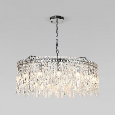 Подвесная люстра Eurosvet Blitz 60159 хром/ прозрачный хрусталь Strotskis EV_a065322