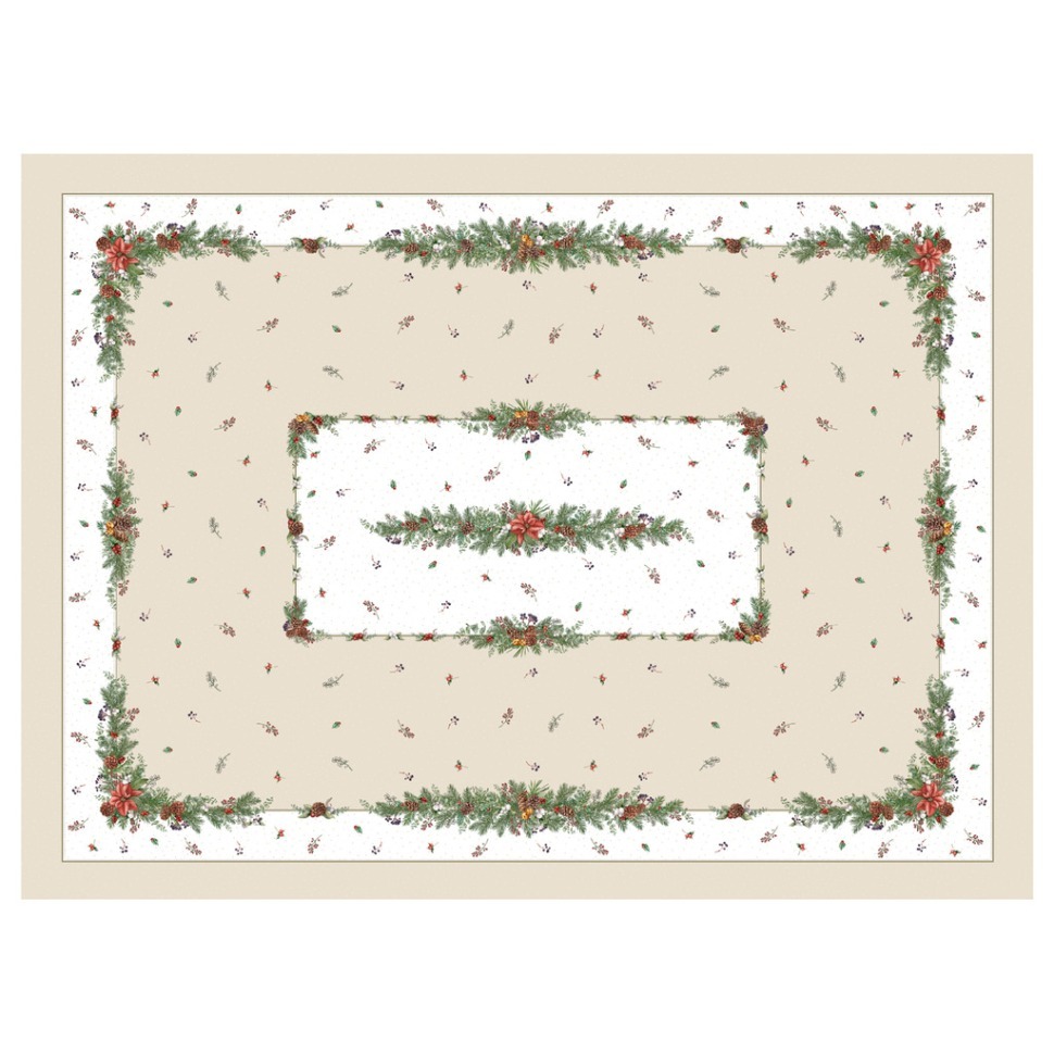 Фото Скатерть 110х140 cm прямоугольная, celebration, цвет: бежевый, tm lefard, полиэстер 100% (кор=34шт (986-001-18)  - интернет-магазин МегаТерем в Москве