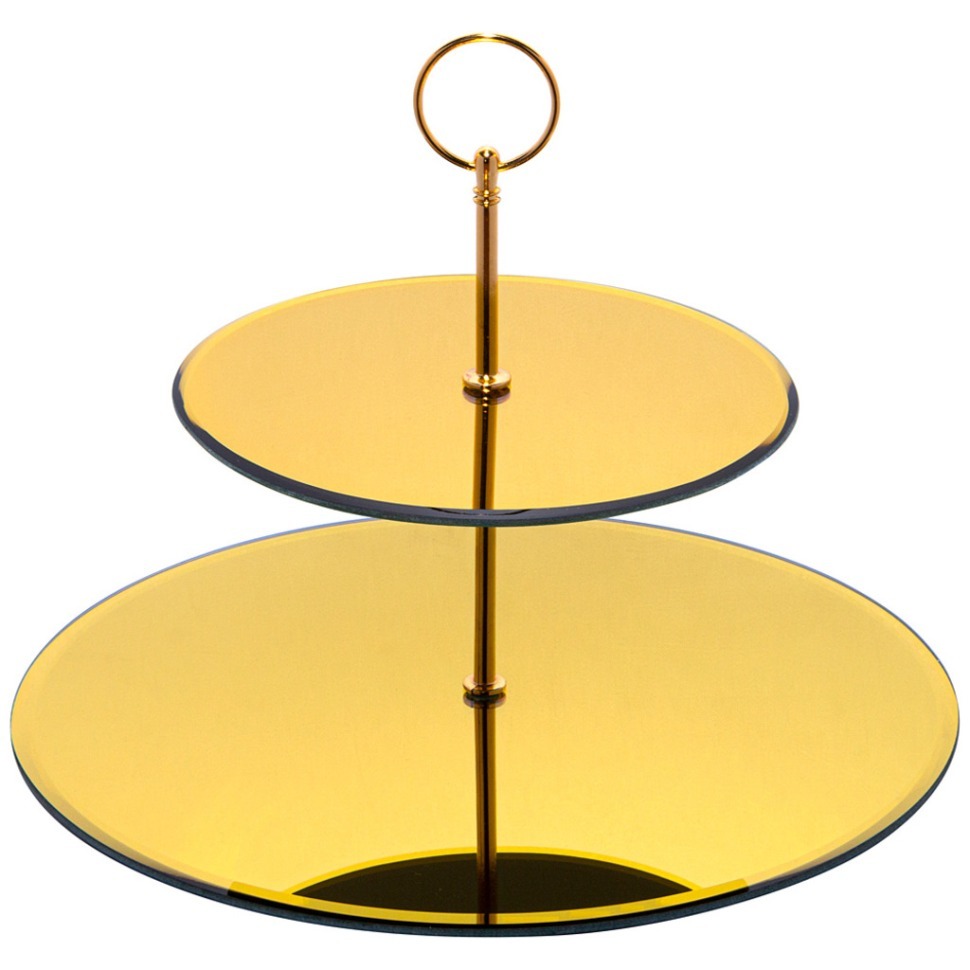 Фото Блюдо сервировочное 2-х ярусное  golden mirror 19/30 см Agness (357-252) - интернет-магазин МегаТерем в Москве