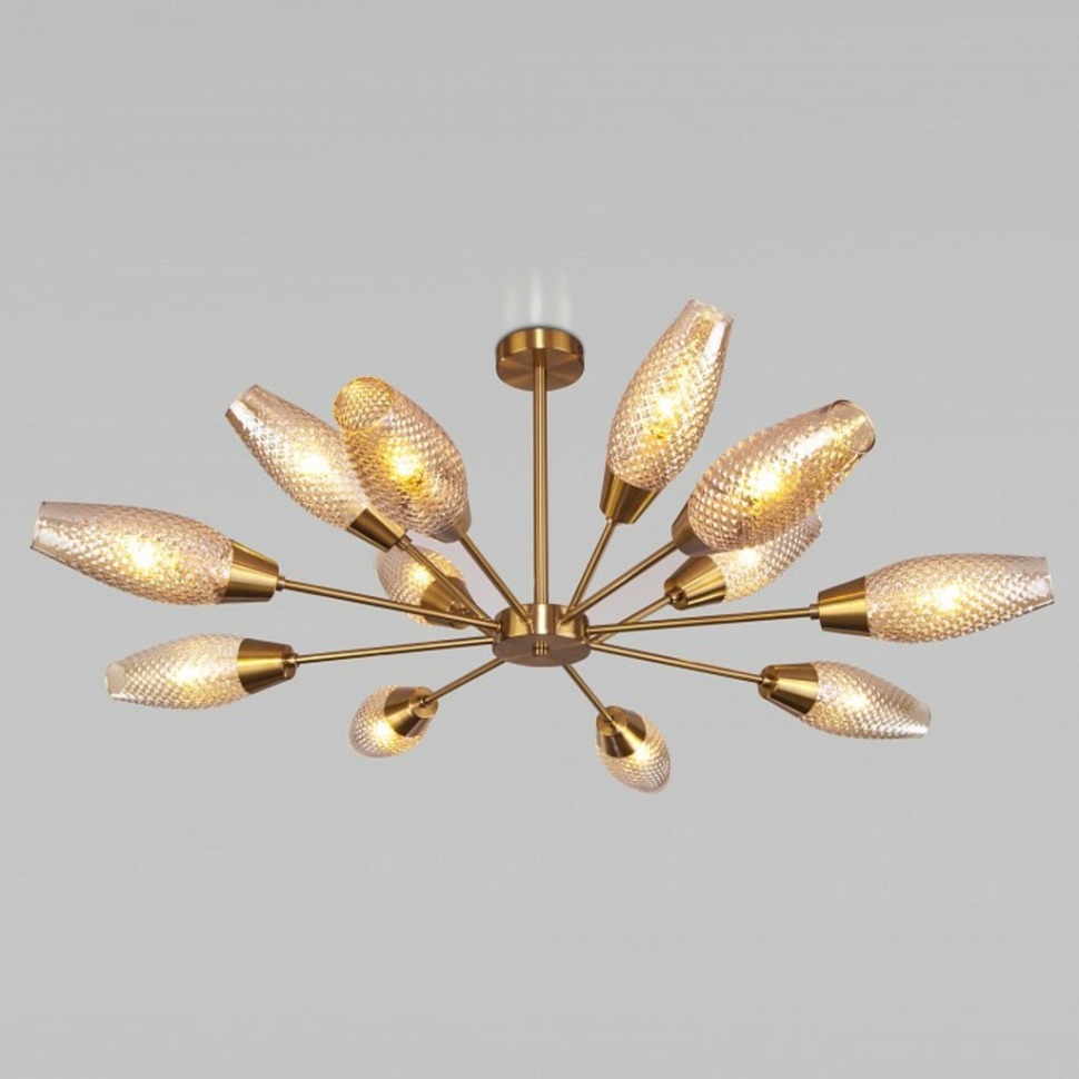 Фото Люстра на штанге Eurosvet Thalia 60140/12 золото EV_a055496 - интернет-магазин МегаТерем в Москве