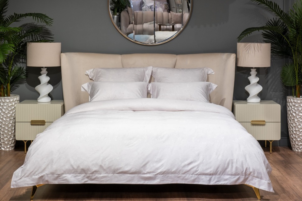 Фото Комплект постельного белья Лоренцо,сатин 400TC, белый, 200*220-1шт,50*70-2шт (TT-00014765) - интернет-магазин МегаТерем в Москве