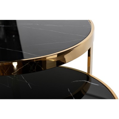 Столы (наб 2шт) стекло чер.мрам/зол d60*60/d46*50 (TT-00006958)