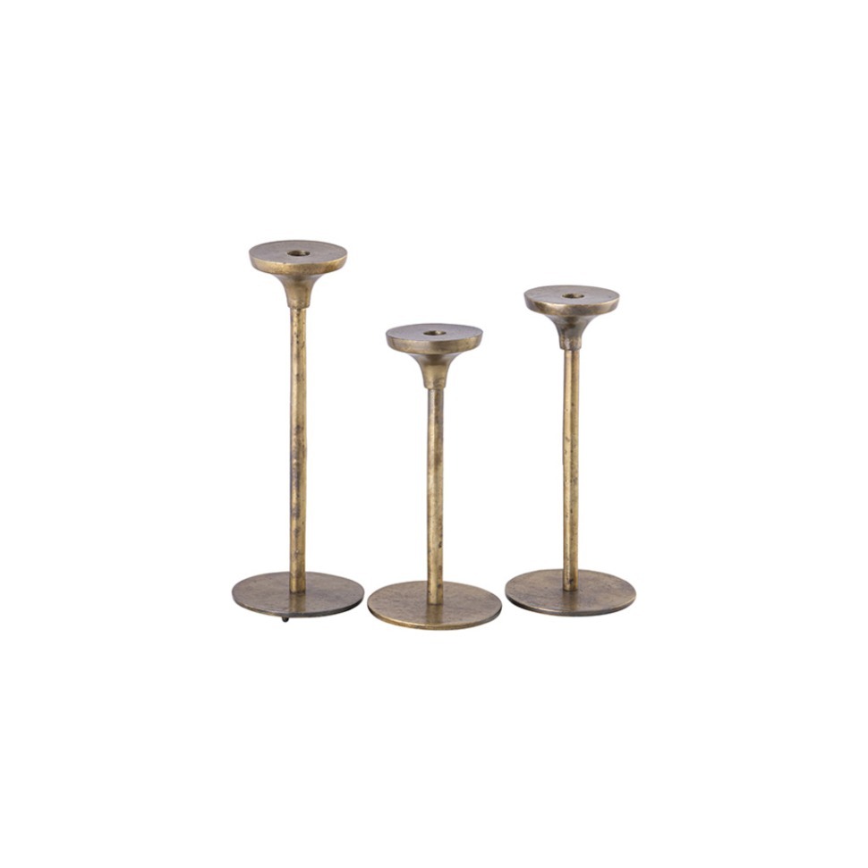 Фото Подсвечник набор из 3 27414-40-35-30, металл, Vintage brass, ROOMERS FURNITURE - интернет-магазин МегаТерем в Москве