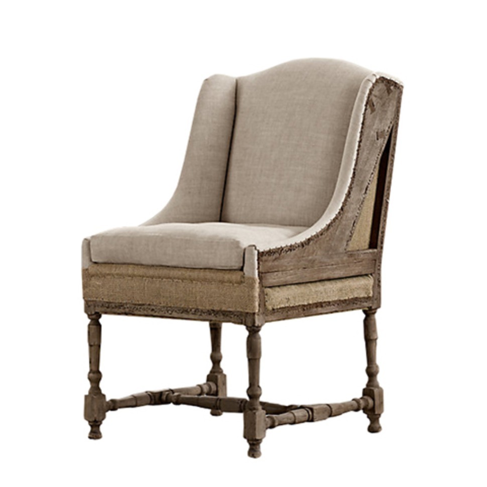 Фото Стул Окейжнл VT10820-02, дерево, текстиль, beige, RESTORATION HARDWARE - интернет-магазин МегаТерем в Москве