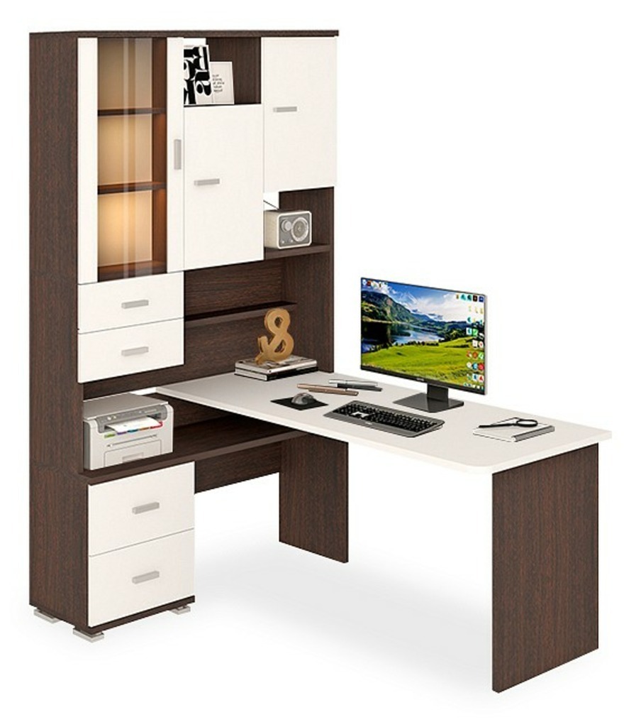 Фото Стол компьютерный Домино СР-620/160 MER_SR-620-160_VBEBE-LEV - интернет-магазин МегаТерем в Москве