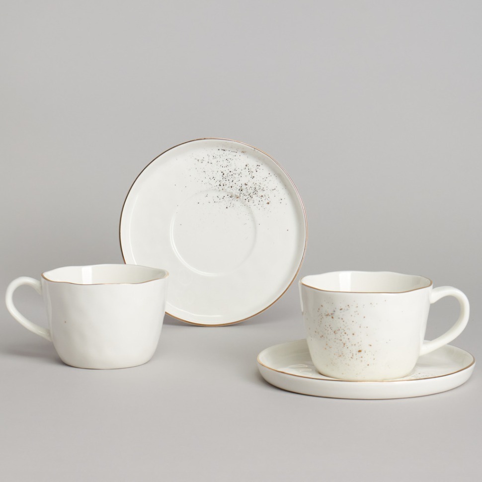 Фото Чайный набор bronco gold на 2 пер. 4 пр. 200 мл (263-1359)  - интернет-магазин МегаТерем в Москве