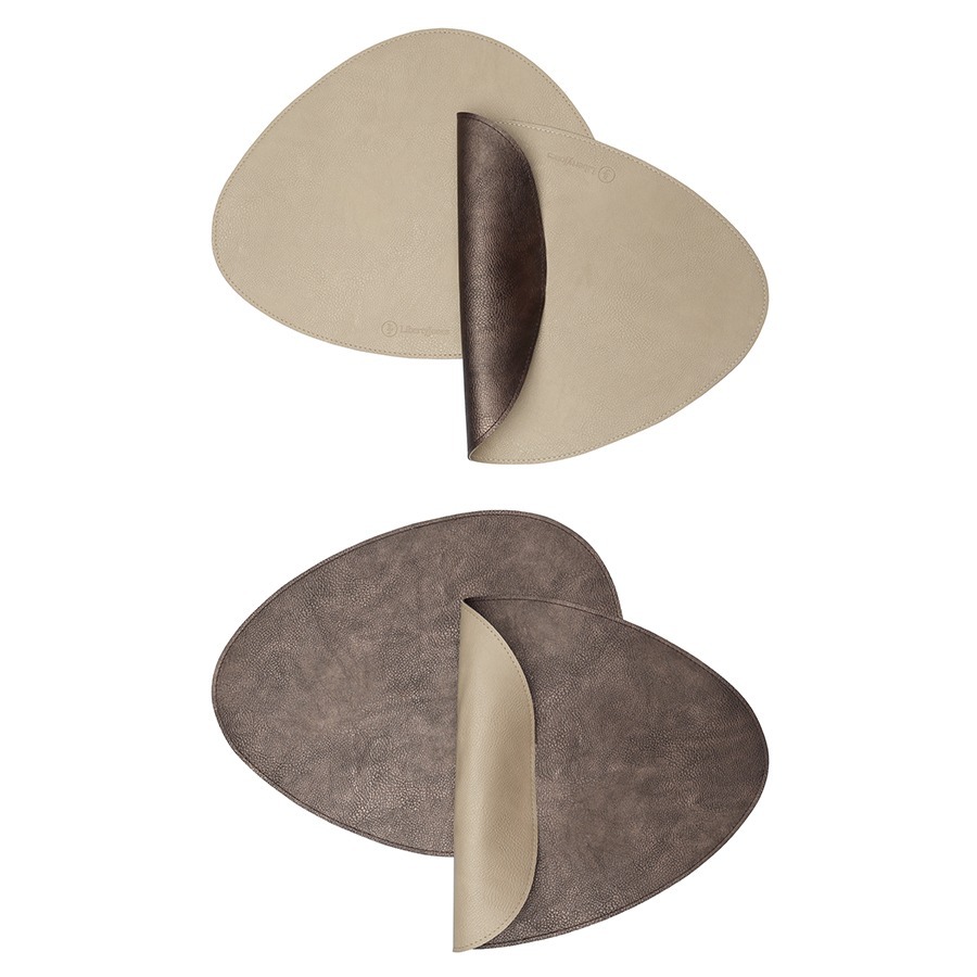 Фото Набор из 4-х двухсторонних сервировочных салфеток drop, 33х41 см, шоколадный/бежевый (79238) - интернет-магазин МегаТерем в Москве