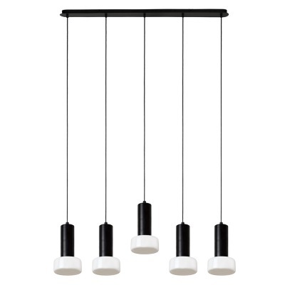 Светильник подвесной каскадный fungus, D15х25 см, 5 плафонов, белый/черный (77492)