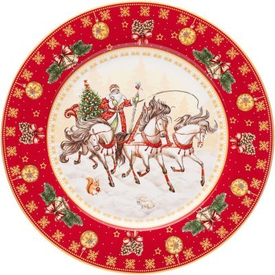 Тарелка обеденная lefard "тройка" 27 см красная (85-1709) 