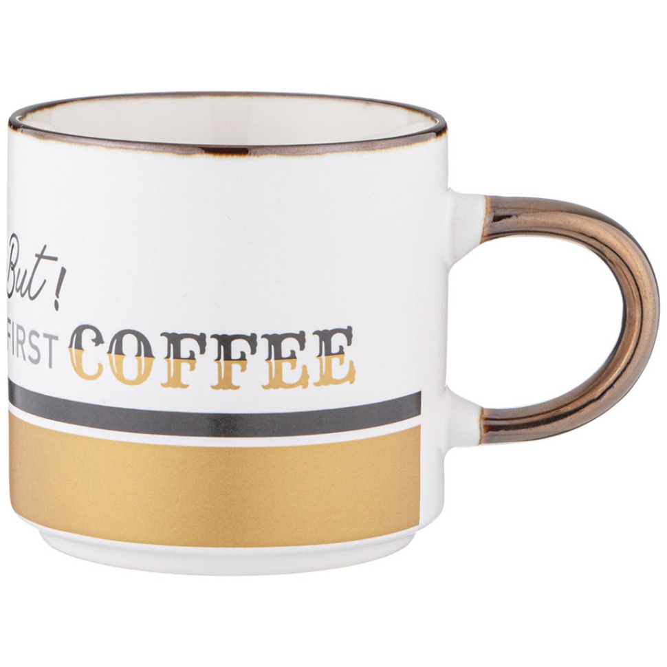 Фото Кружка but first coffee 390 мл белая Lefard (260-970) - интернет-магазин МегаТерем в Москве