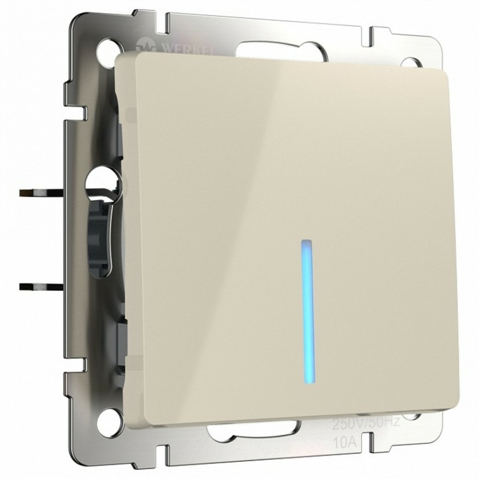 Фото Выключатель одноклавишный с подсветкой без рамки Werkel слоновая кость W1110103 WRK_a051481 - интернет-магазин МегаТерем в Москве