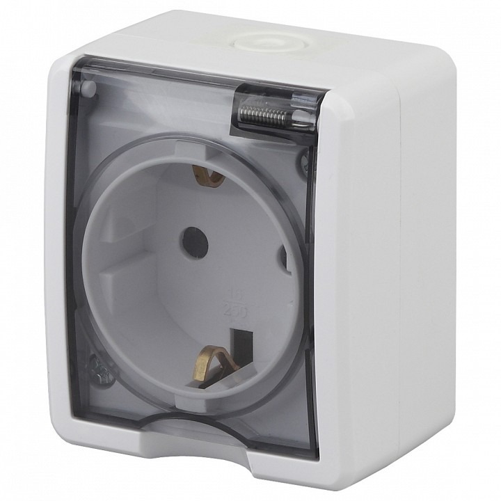 Фото Розетка с заземлением с крышкой Эра Эра Эксперт 11-2401-01 ER_B0020712 - интернет-магазин МегаТерем в Москве