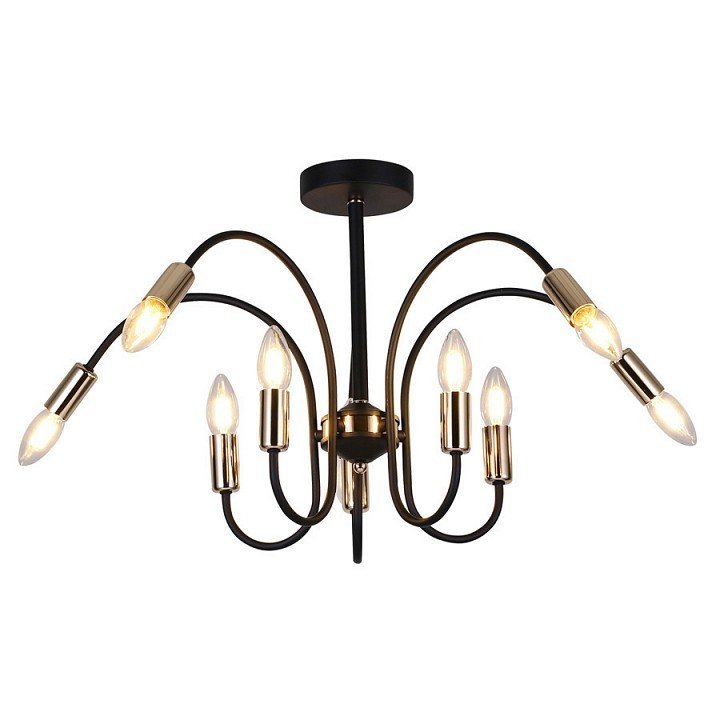 Фото Люстра на штанге Imex MD.8071 MD.8071-10-S BK IMX_MD.8071-10-S_BK - интернет-магазин МегаТерем в Москве