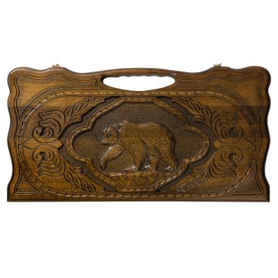 Нарды резные Медведь с ручк...