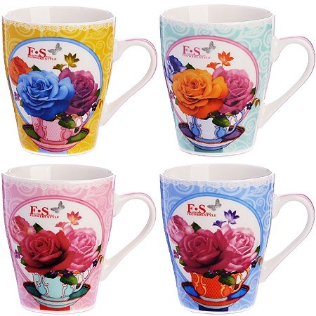 Фото Кружка 340 мл Flowers Style LORAINE (24448) - интернет-магазин МегаТерем в Москве