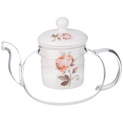Чайник стеклянный с фарфоро...