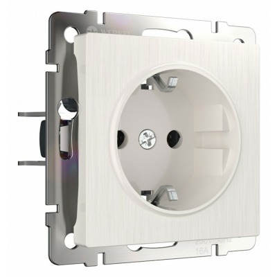 Розетка с заземлением и со шторками, без рамки Werkel перламутровый рифленый W1171113 WRK_a051188