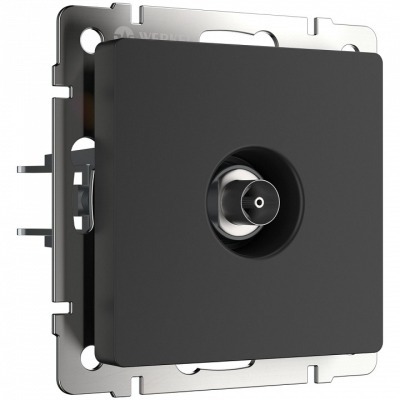 ТВ-розетка проходная без рамки Werkel черные матовый W1184008 WRK_a051625
