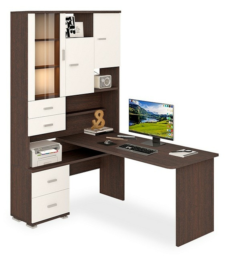 Фото Стол компьютерный Домино СР-620/160 MER_SR-620-160_VBEV-LEV - интернет-магазин МегаТерем в Москве