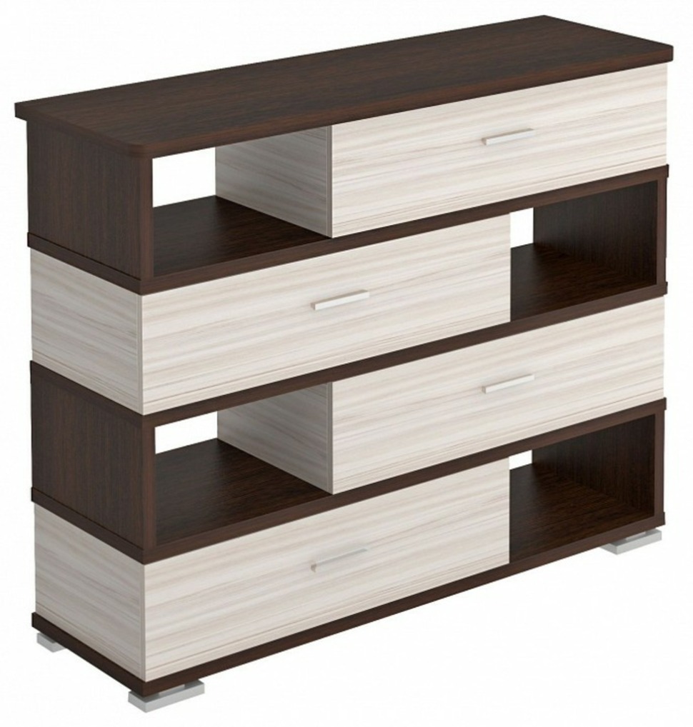 Фото Тумба комбинированная Домино СБ-40/4-ПВК MER_SB-40-4-PVK-zakruglenaya-VK - интернет-магазин МегаТерем в Москве