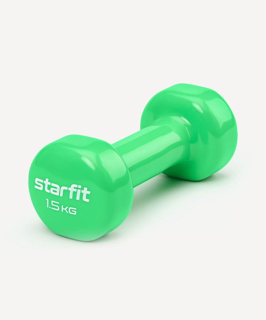 Фото Гантель виниловая STARFIT DB-101 1,5 кг, зеленый (2103571) - интернет-магазин МегаТерем в Москве