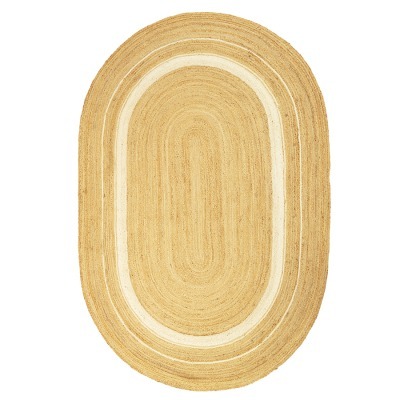Ковер из джута овальный с в...