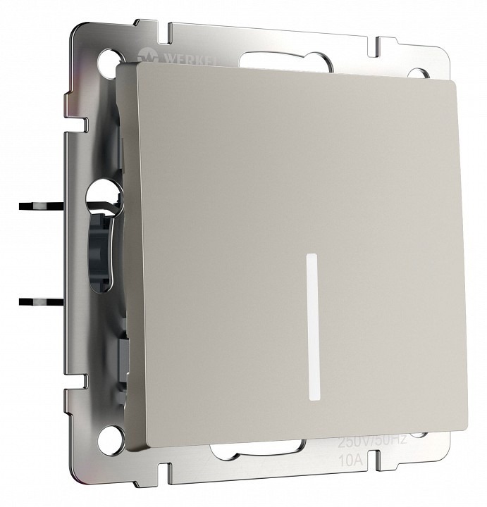 Фото Выключатель проходной одноклавишный с подсветкой без рамки Werkel дымчатый W1210104 WRK_a069448 - интернет-магазин МегаТерем в Москве