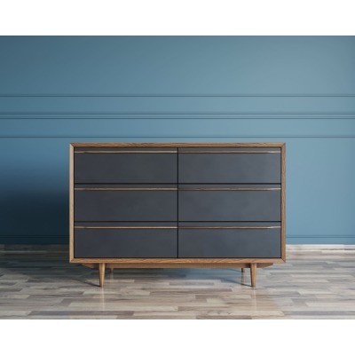 Комод Bruni Black с шестью ...