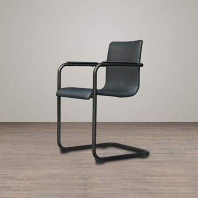 Полукресло Тампере FC8580/RT82, каркас металл, обивка кожа, grey, ROOMERS FURNITURE