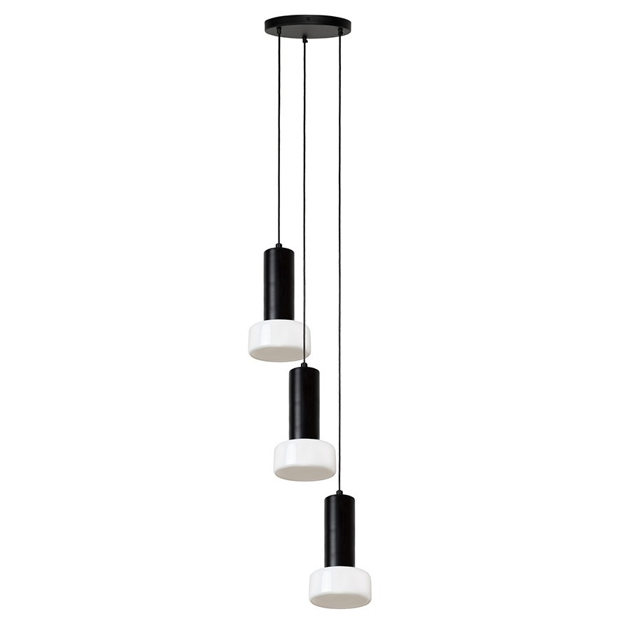 Фото Светильник подвесной каскадный fungus, D15х25 см, 3 плафона, белый/черный (77493) - интернет-магазин МегаТерем в Москве
