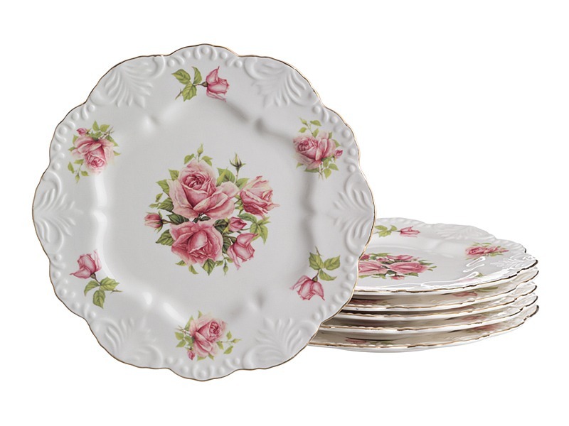 Фото Набор тарелок из 6 шт. жаклин диаметр=24 см. Hebei Grinding (D-127-526)  - интернет-магазин МегаТерем в Москве