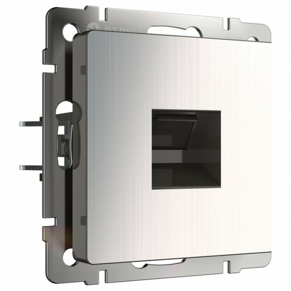 Фото Розетка Ethernet RJ-45 без рамки Werkel глянцевый никель W1181002 WRK_a051079 - интернет-магазин МегаТерем в Москве