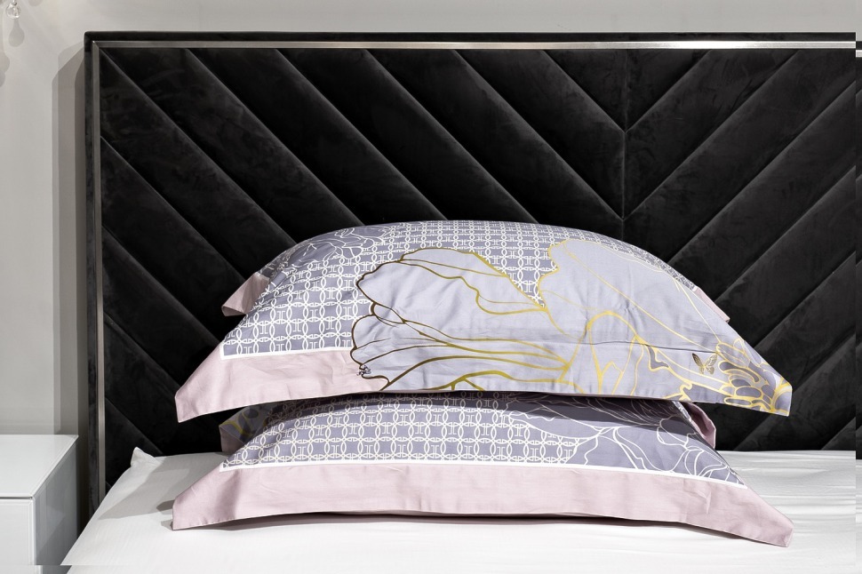 Фото Комплект наволочек сатин принт Пионы розовый  50*70(2шт) (TT-00013369) - интернет-магазин МегаТерем в Москве