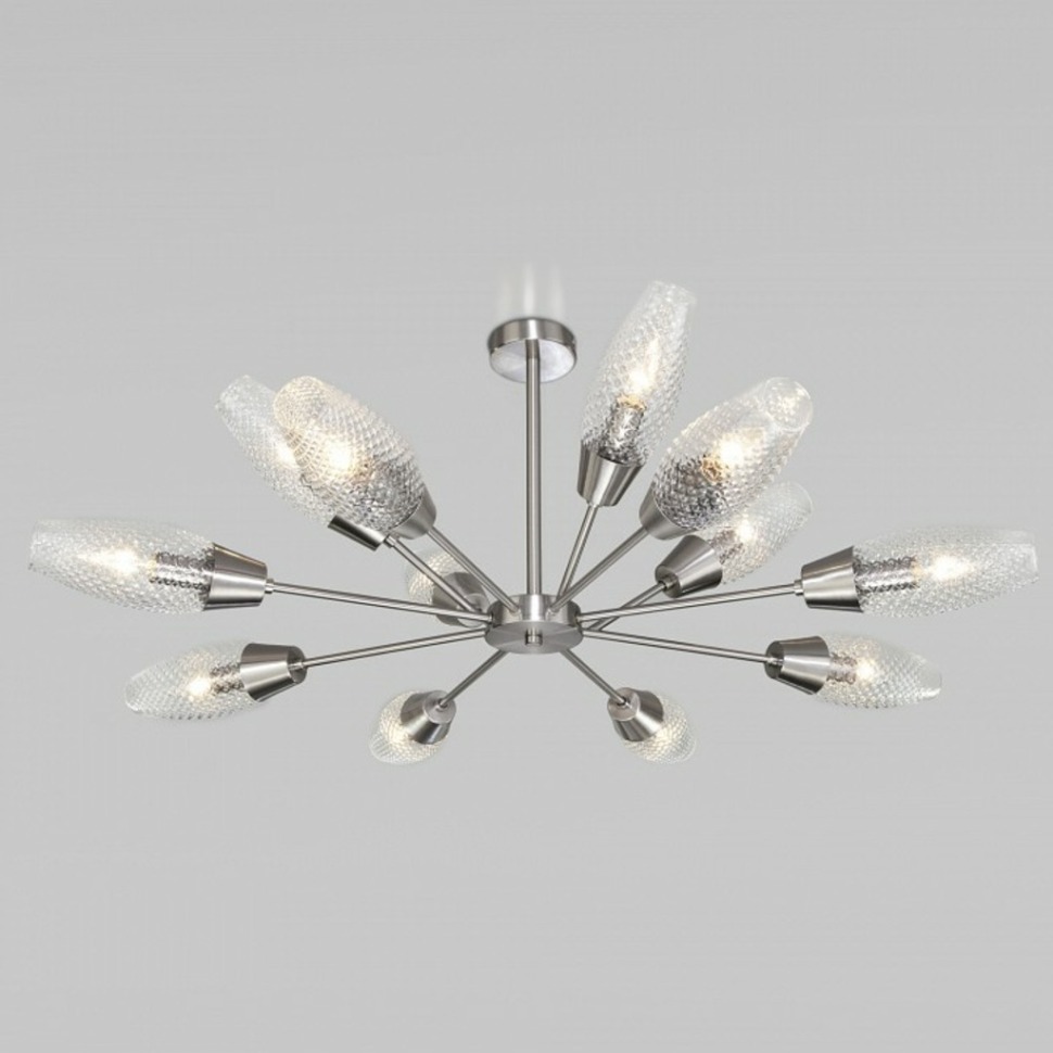 Фото Люстра на штанге Eurosvet Thalia 60140/12 сатин-никель EV_a055498 - интернет-магазин МегаТерем в Москве