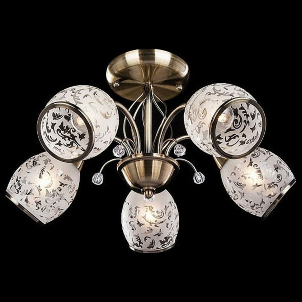 Фото Люстра на штанге Eurosvet Gabriella 30026/5 античная бронза EV_73712 - интернет-магазин МегаТерем в Москве