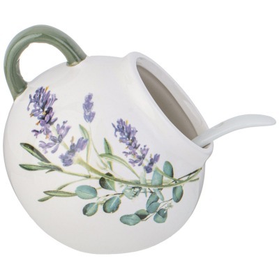 Солонка с ложкой agness "лаванда" 9,5*10 см 170 мл (358-2158) 