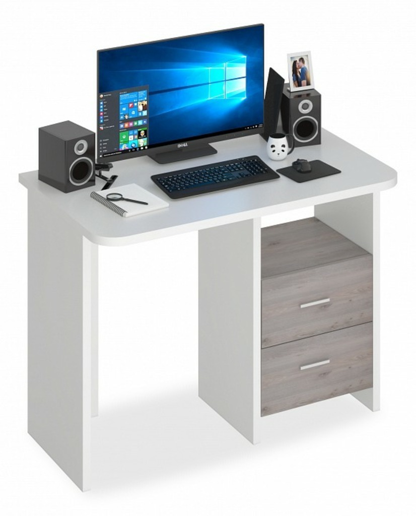 Фото Стол письменный Домино Lite СКЛ-Прям100Р MER_SKL-Pryam100R_BEN - интернет-магазин МегаТерем в Москве