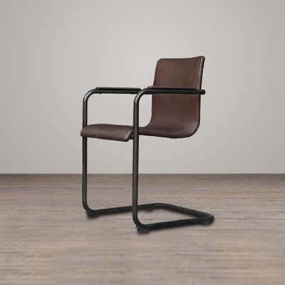 Полукресло Тампере FC8580/RT80, каркас металл, обивка кожа, Brown, ROOMERS FURNITURE