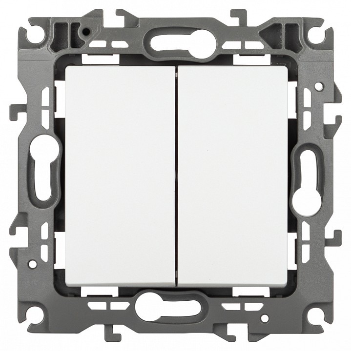 Фото Переключатель двухклавишный без рамки Эра Эра 12 12-1112-01М ER_B0065676 - интернет-магазин МегаТерем в Москве