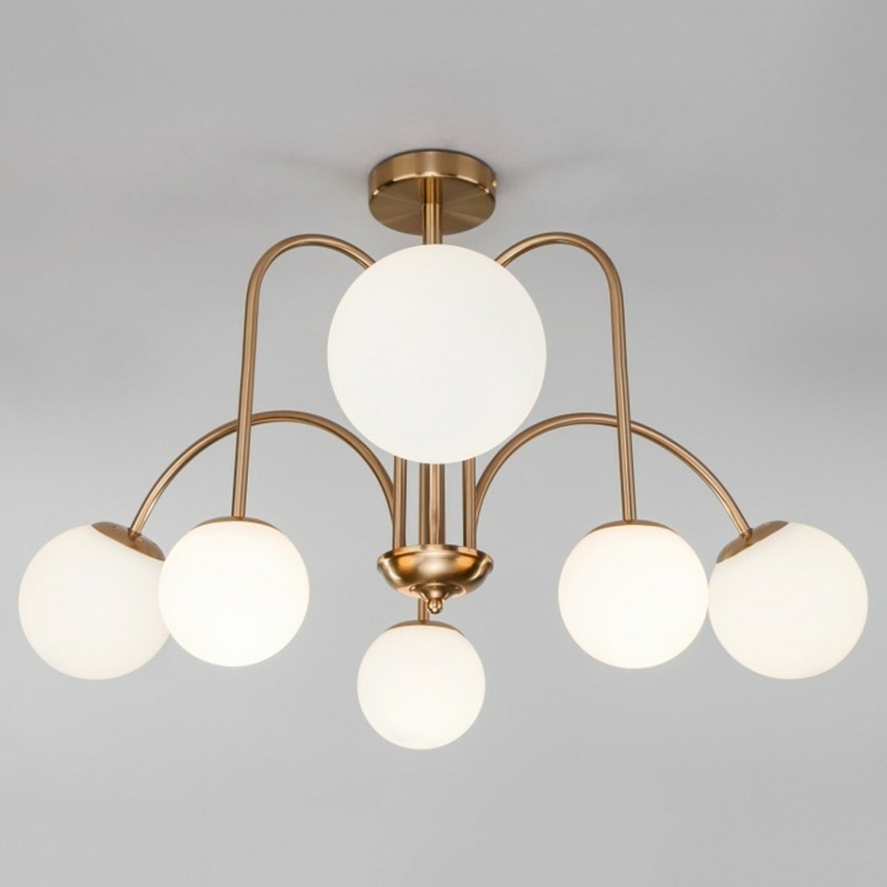 Фото Люстра на штанге Eurosvet Alix 30177/6 латунь EV_a055499 - интернет-магазин МегаТерем в Москве