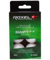 Мяч для настольного тенниса Roxel 2* Swift, белый, 6 шт. (610662)