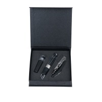 Подарочный набор из 3-х барных аксессуаров (аэратор для вина, штопор, винная пробка) HJ-WGS07