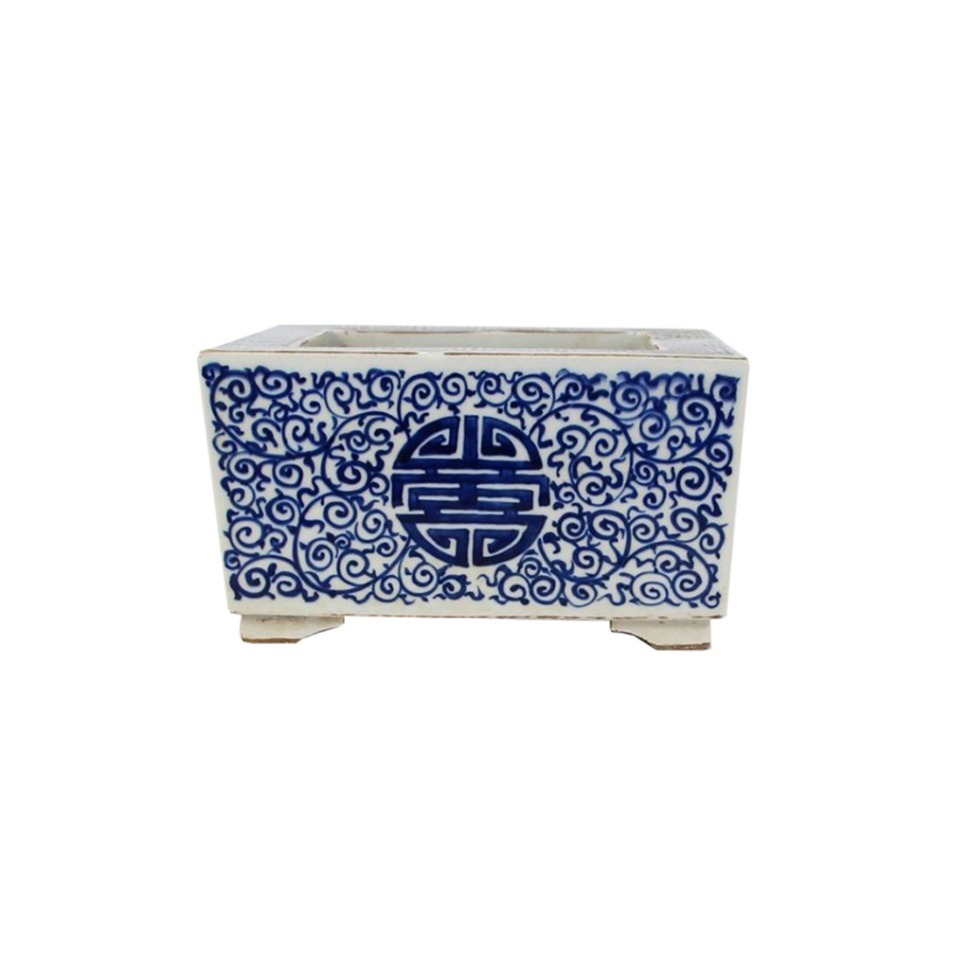 Фото Кашпо RZKS09, фарфор, blue/white, ROOMERS FURNITURE - интернет-магазин МегаТерем в Москве