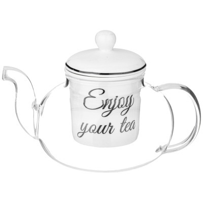 Чайник стеклянный с фарфоро...