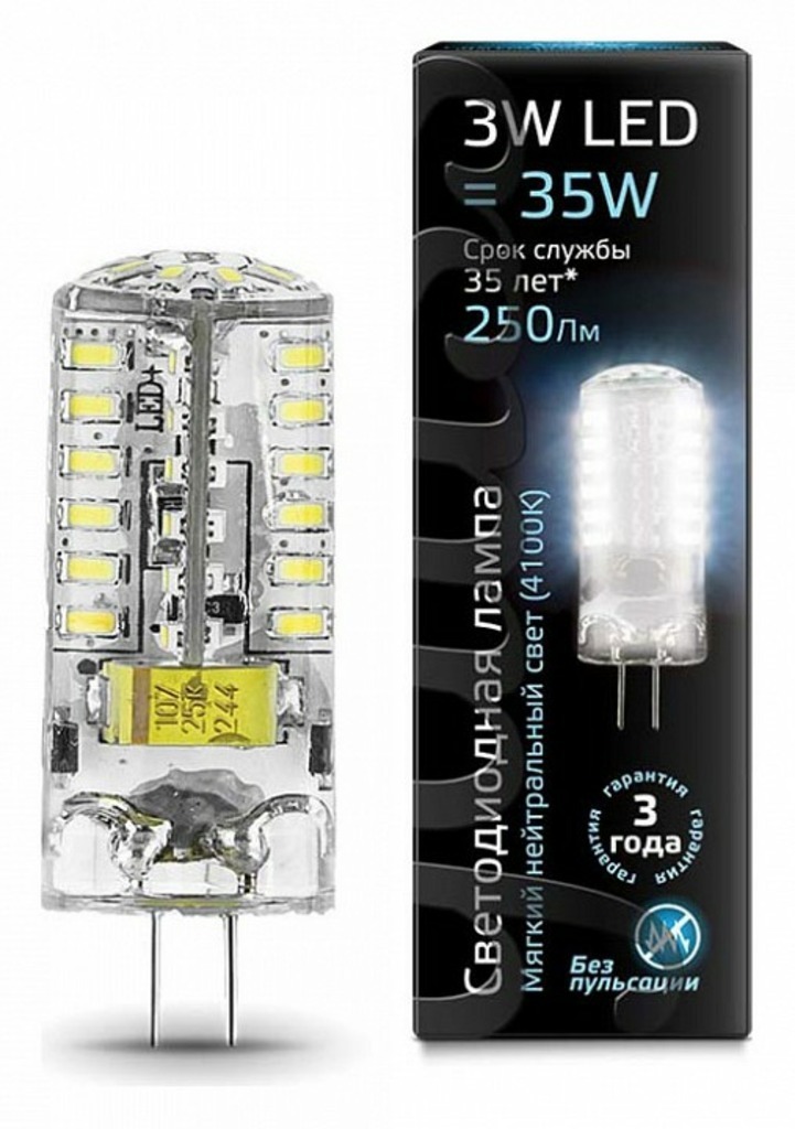 Фото Лампа светодиодная Gauss 1077 G4 3Вт 4100K 107707203 GA_107707203 - интернет-магазин МегаТерем в Москве